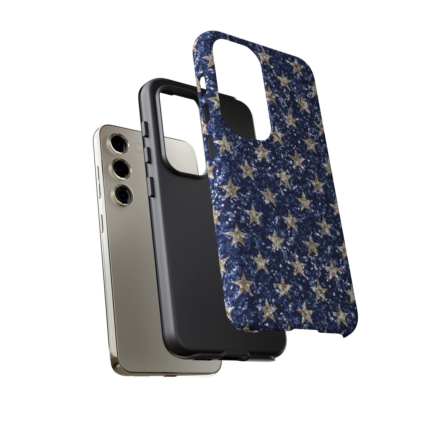 Navy Glitter Stars – Samsung Galaxy Case - BOGO Cases