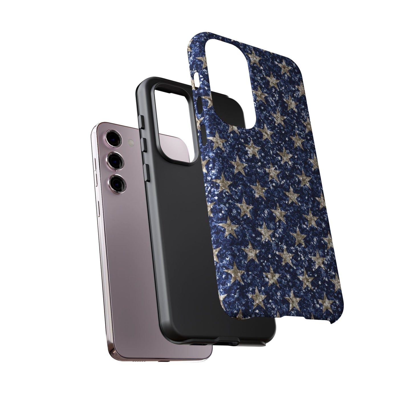 Navy Glitter Stars – Samsung Galaxy Case - BOGO Cases