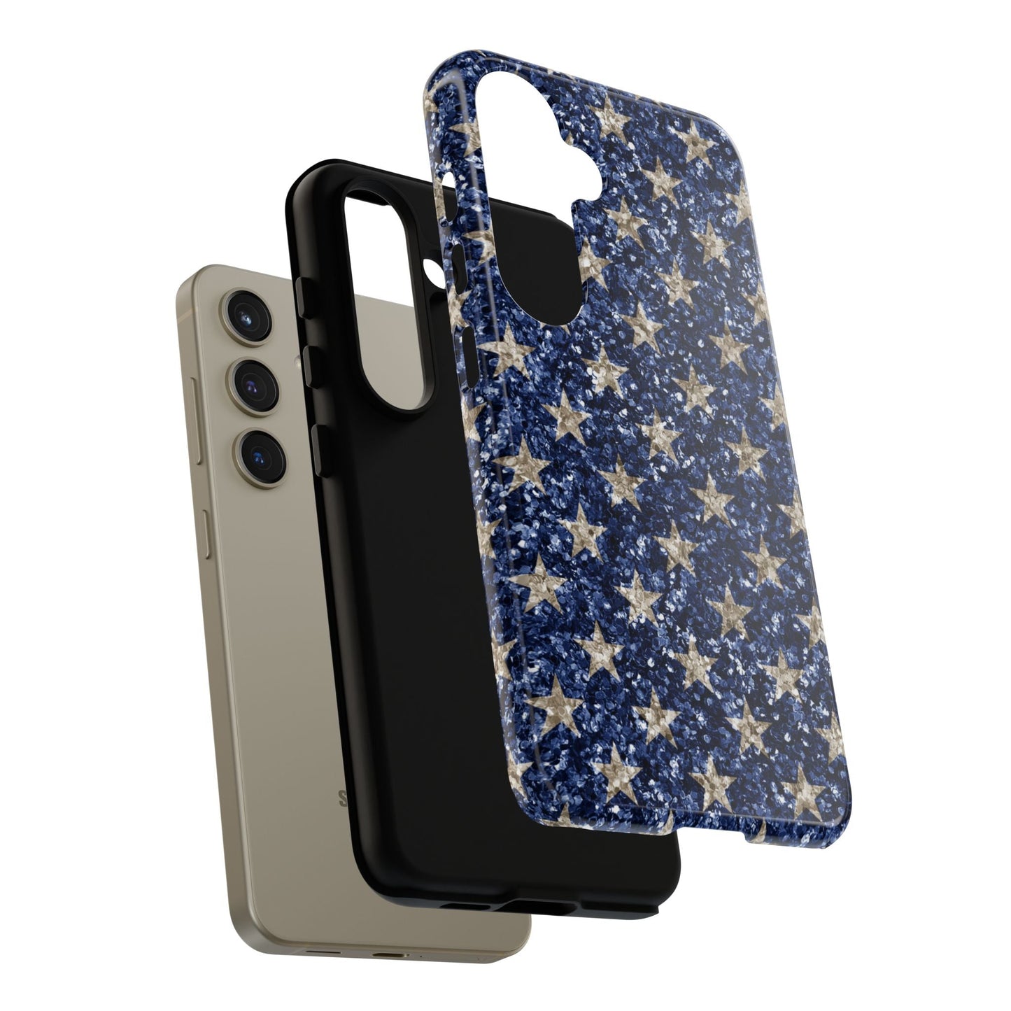 Navy Glitter Stars – Samsung Galaxy Case - BOGO Cases
