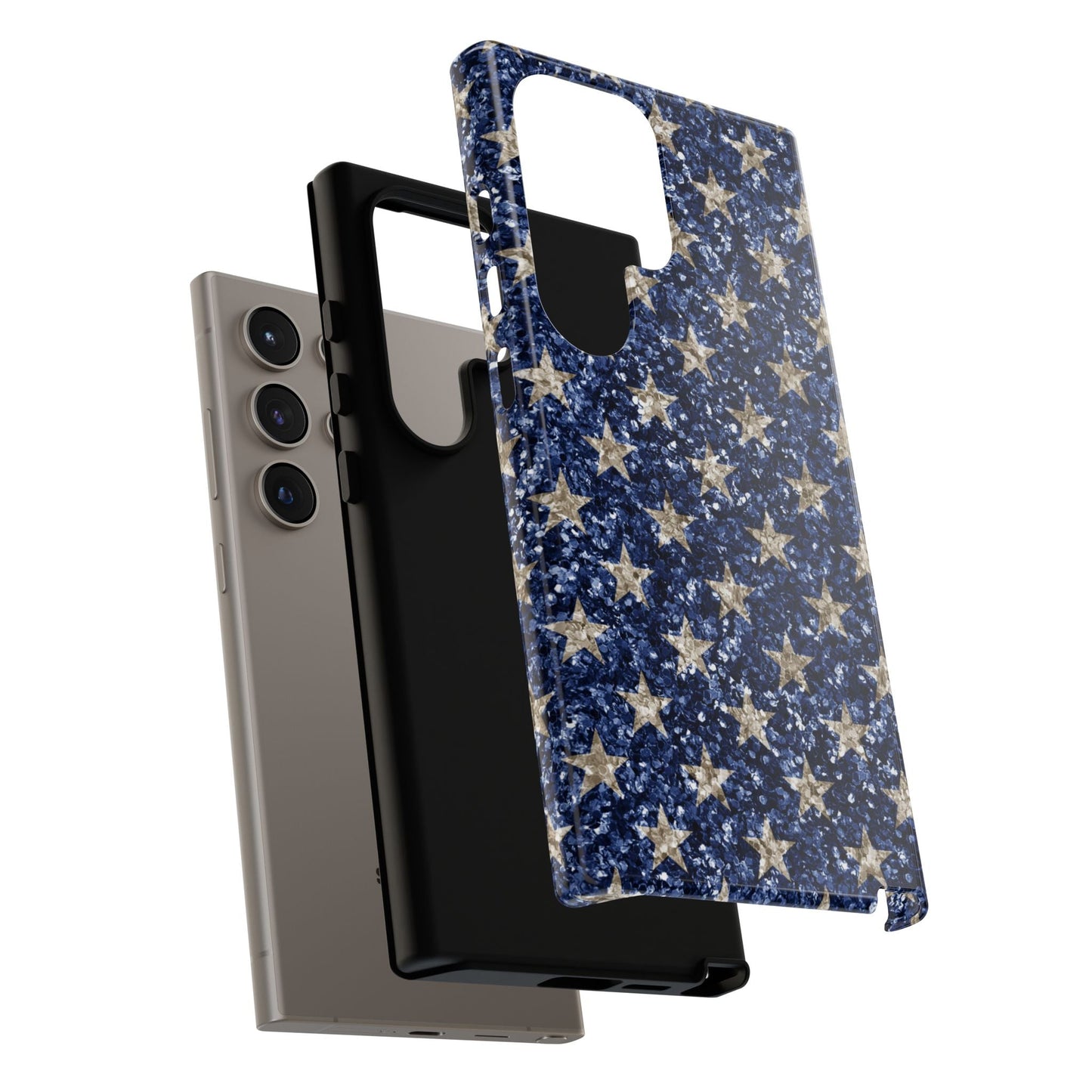 Navy Glitter Stars – Samsung Galaxy Case - BOGO Cases