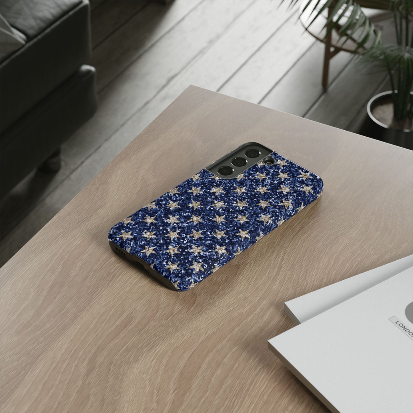 Navy Glitter Stars – Samsung Galaxy Case - BOGO Cases
