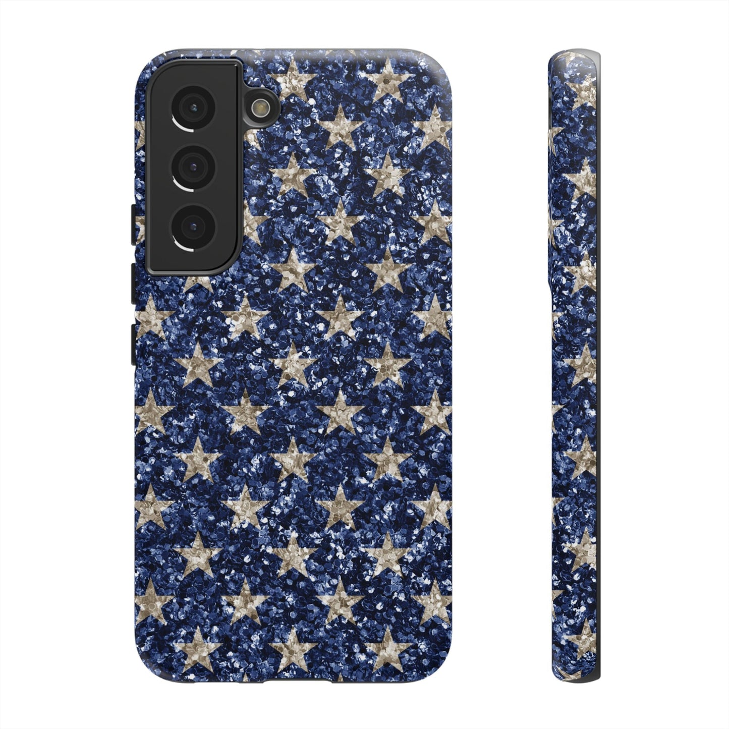 Navy Glitter Stars – Samsung Galaxy Case - BOGO Cases
