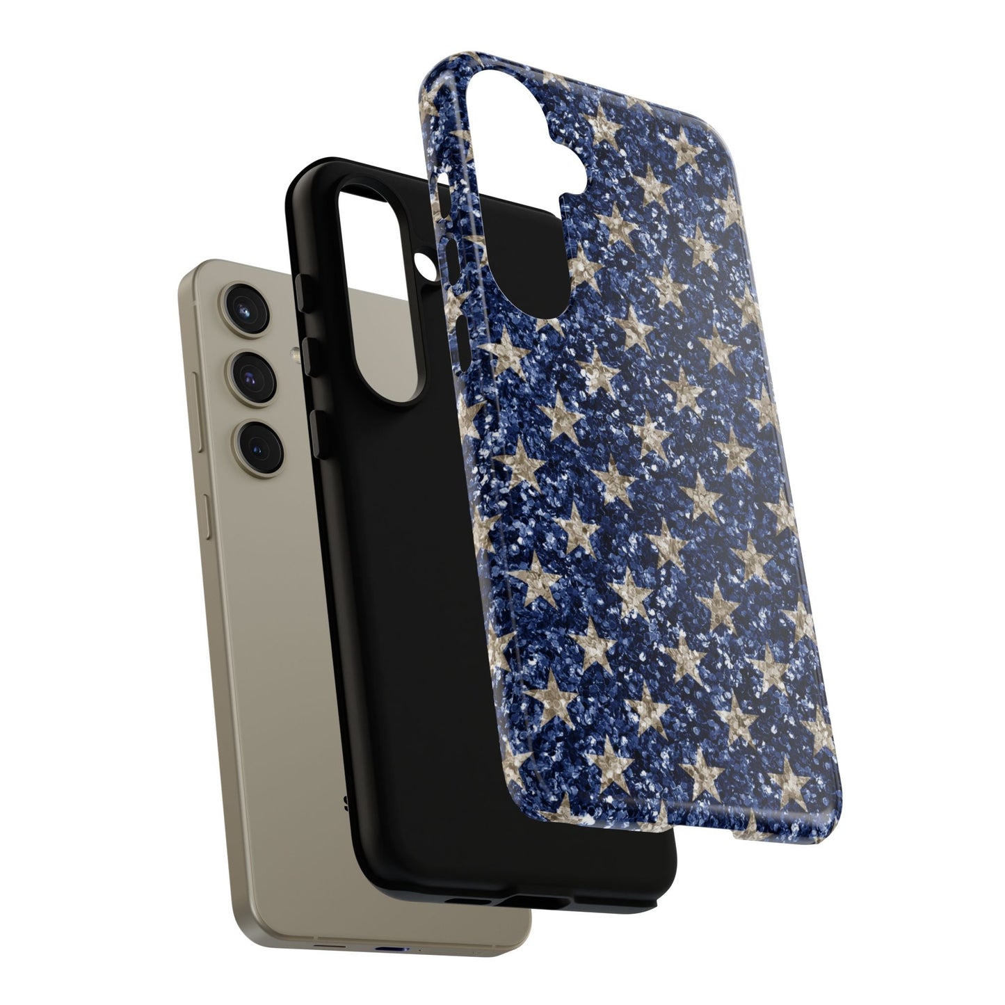 Navy Glitter Stars – Samsung Galaxy Case - BOGO Cases