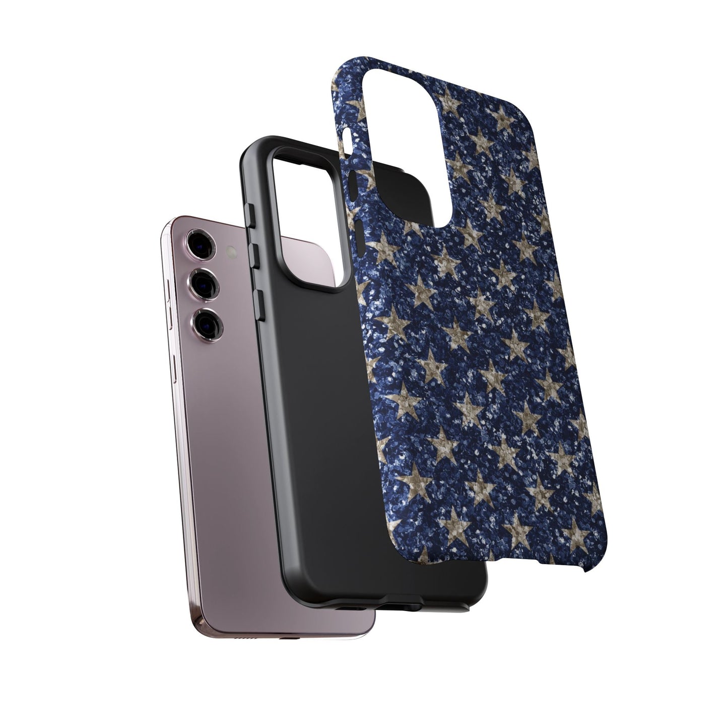 Navy Glitter Stars – Samsung Galaxy Case - BOGO Cases