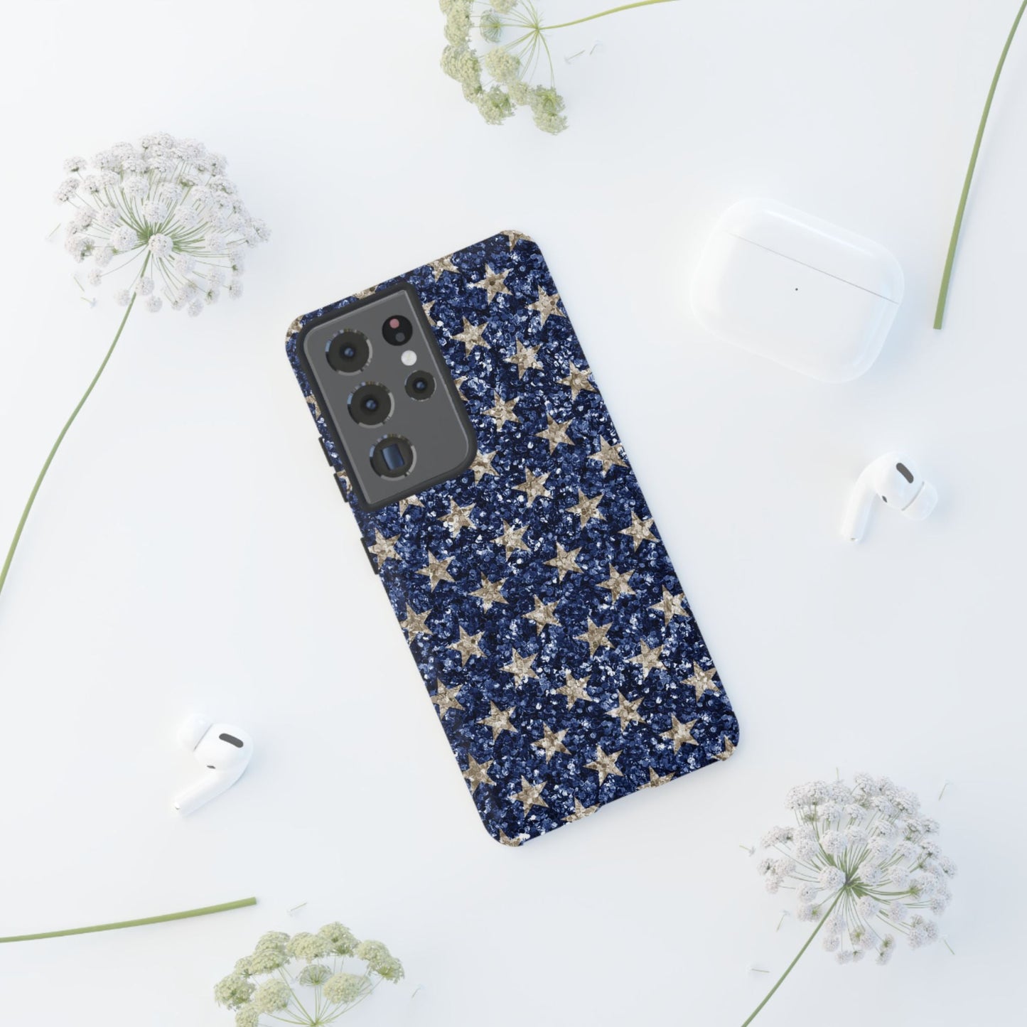 Navy Glitter Stars – Samsung Galaxy Case - BOGO Cases