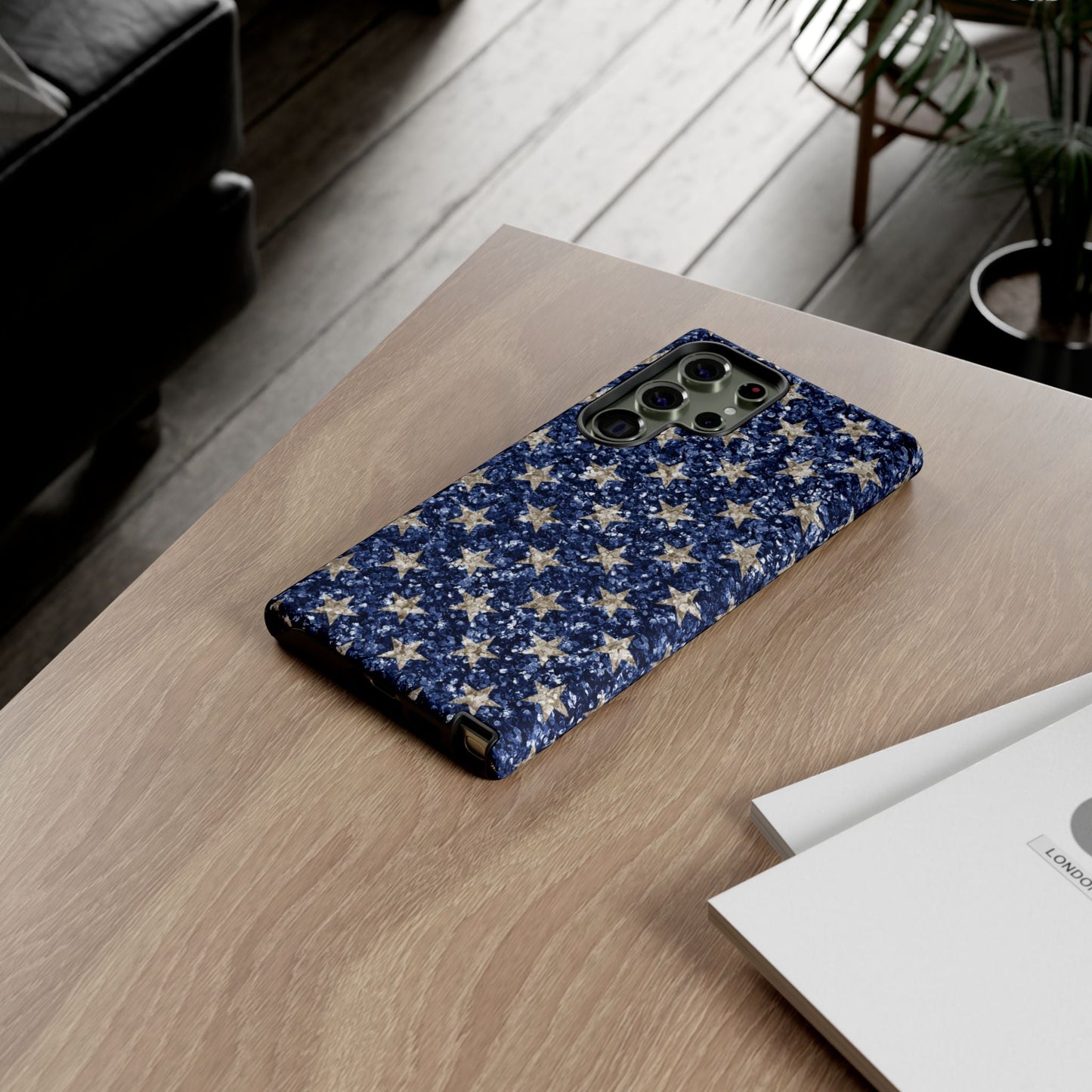 Navy Glitter Stars – Samsung Galaxy Case - BOGO Cases