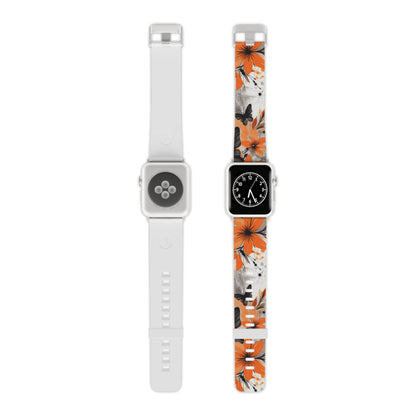 Orange Blossom & Black Butterfly Apple Watch Band - BOGO Cases