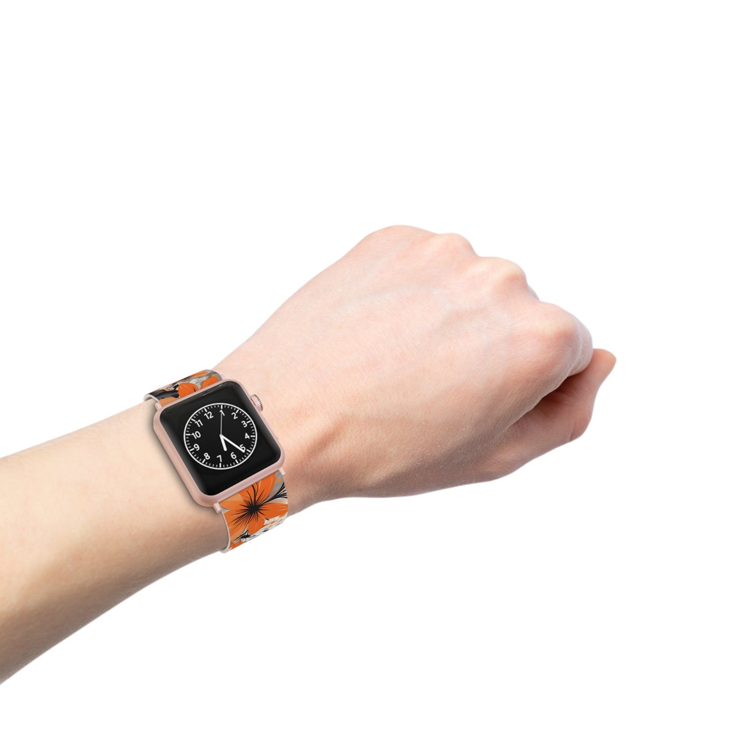 Orange Blossom & Black Butterfly Apple Watch Band - BOGO Cases