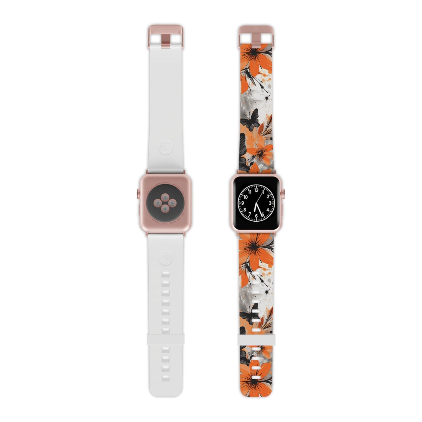 Orange Blossom & Black Butterfly Apple Watch Band - BOGO Cases