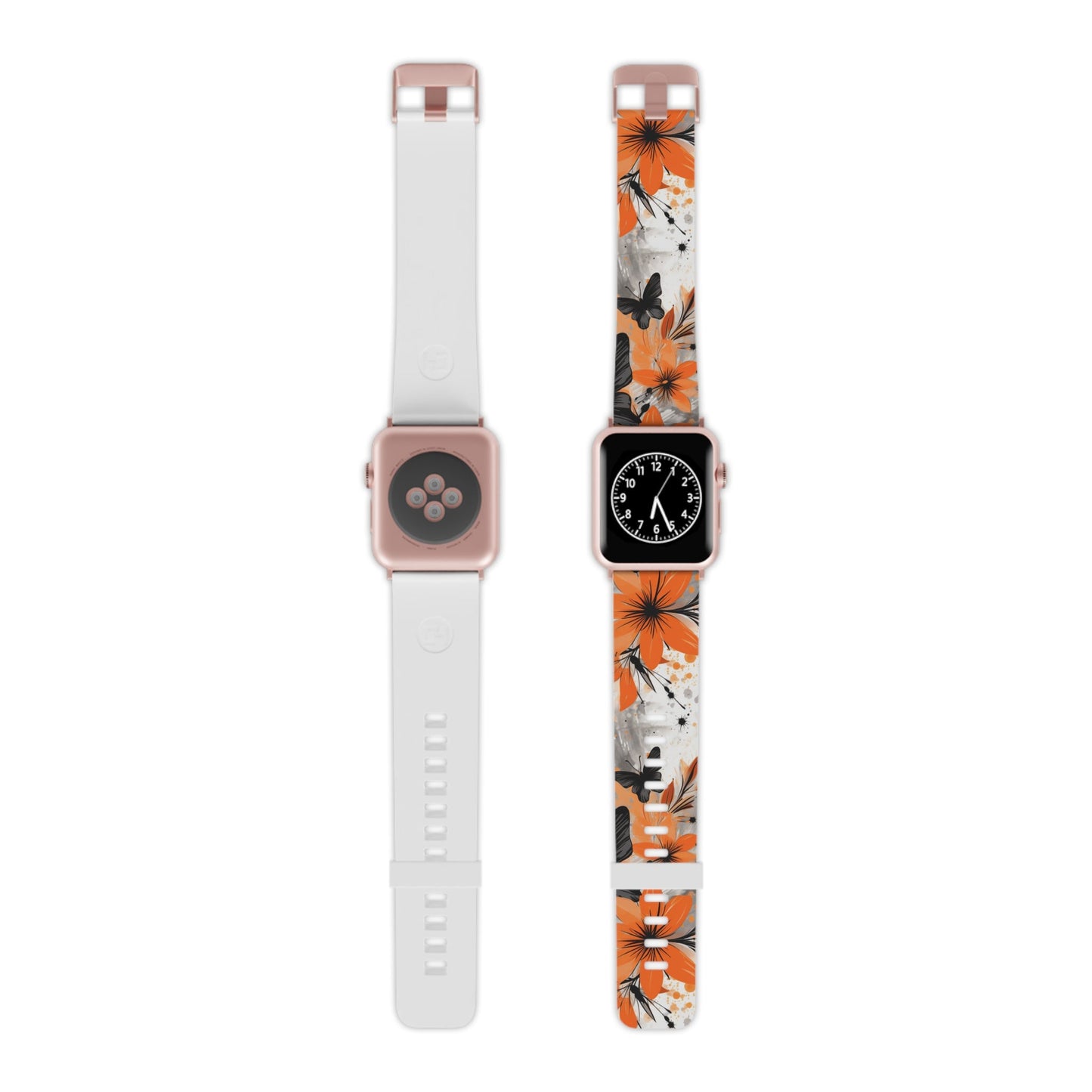 Orange Blossom & Black Butterfly Apple Watch Band - BOGO Cases