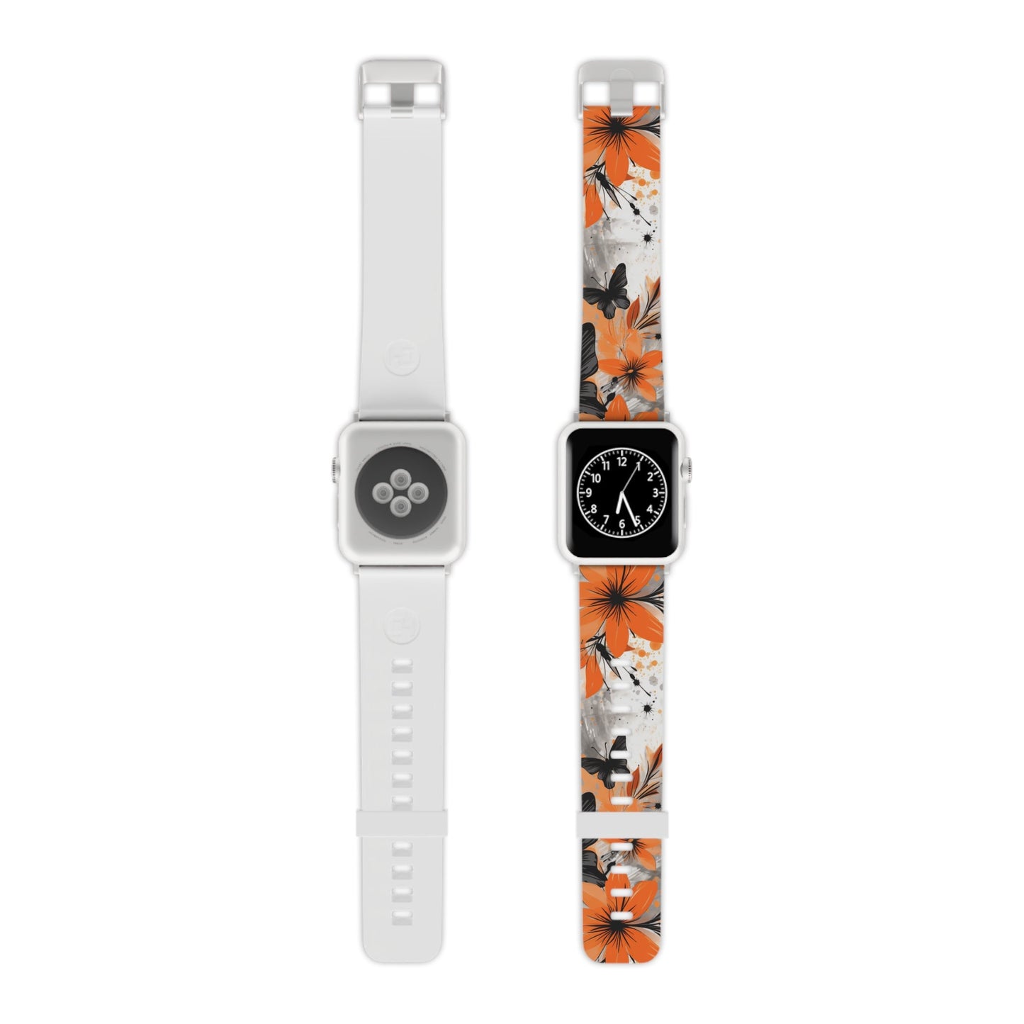 Orange Blossom & Black Butterfly Apple Watch Band - BOGO Cases