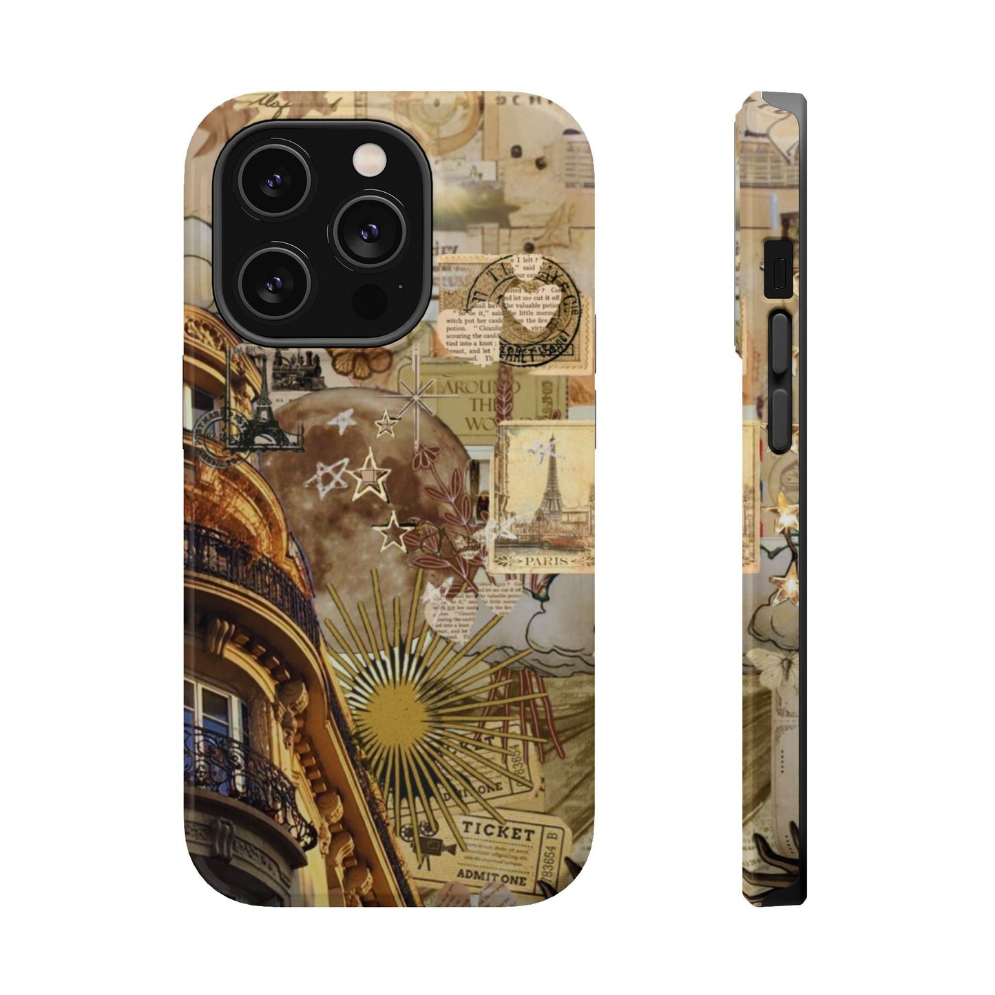 Parisian Dream Collage MagSafe iPhone Case – Dual - Layer Protection with Vintage French Aesthetic - BOGO Cases