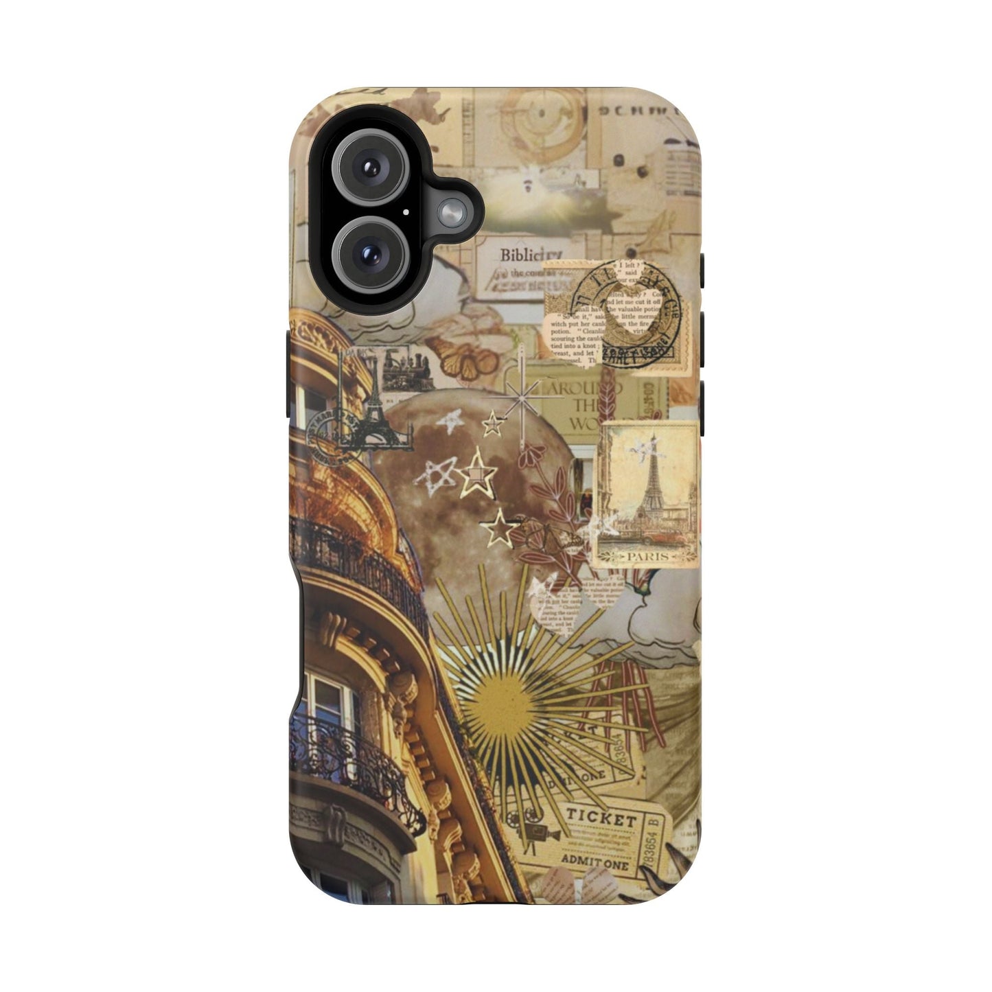 Parisian Dream Collage MagSafe iPhone Case – Dual - Layer Protection with Vintage French Aesthetic - BOGO Cases