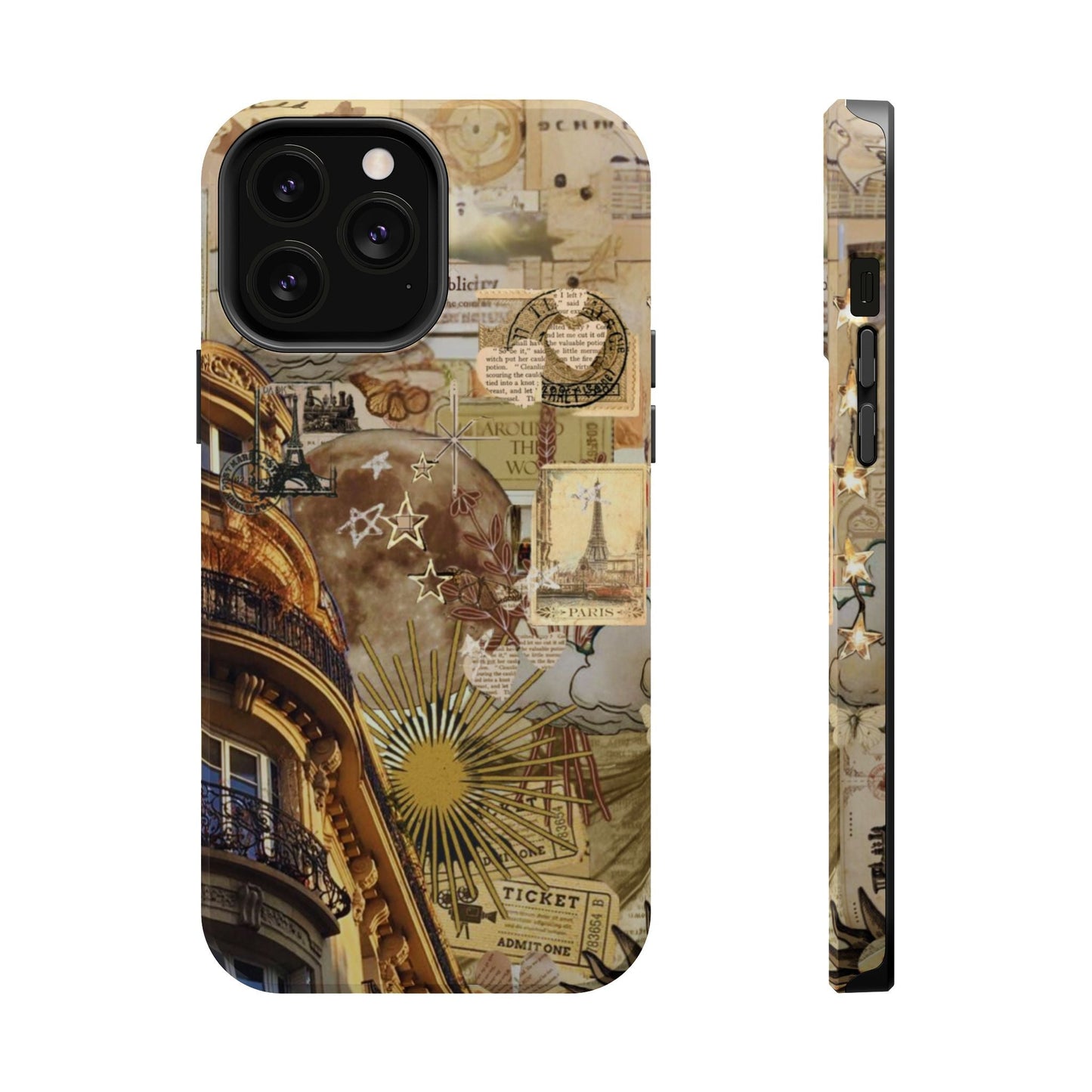 Parisian Dream Collage MagSafe iPhone Case – Dual - Layer Protection with Vintage French Aesthetic - BOGO Cases