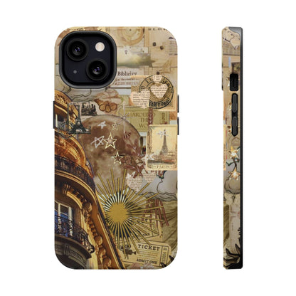 Parisian Dream Collage MagSafe iPhone Case – Dual - Layer Protection with Vintage French Aesthetic - BOGO Cases