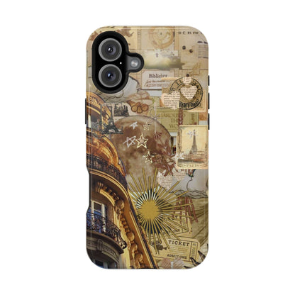 Parisian Dream Collage MagSafe iPhone Case – Dual - Layer Protection with Vintage French Aesthetic - BOGO Cases