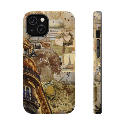 Parisian Dream Collage MagSafe iPhone Case – Dual - Layer Protection with Vintage French Aesthetic - BOGO Cases