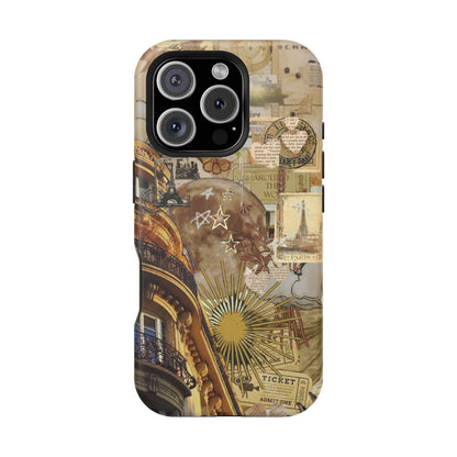 Parisian Dream Collage MagSafe iPhone Case – Dual - Layer Protection with Vintage French Aesthetic - BOGO Cases