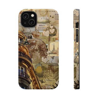 Parisian Dream Collage MagSafe iPhone Case – Dual - Layer Protection with Vintage French Aesthetic - BOGO Cases