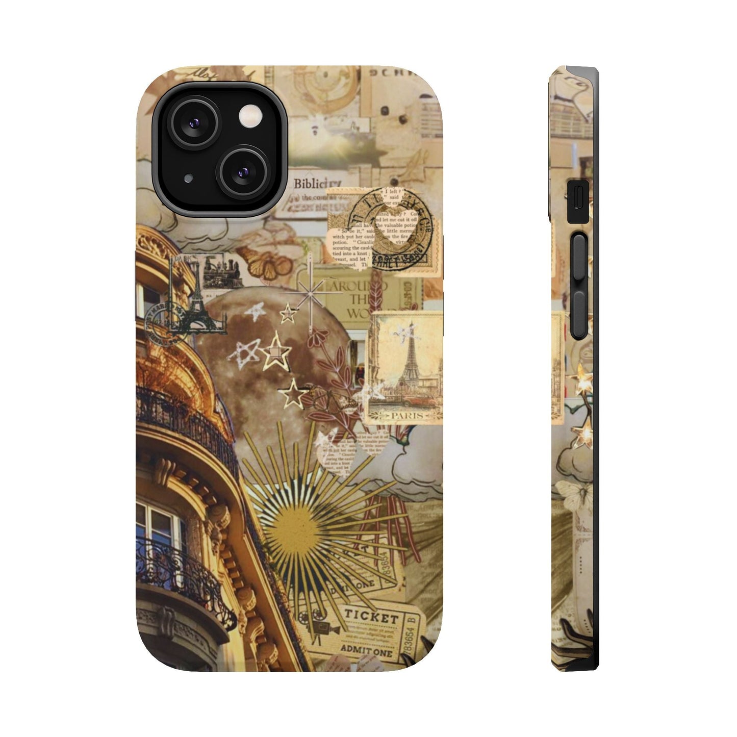 Parisian Dream Collage MagSafe iPhone Case – Dual - Layer Protection with Vintage French Aesthetic - BOGO Cases