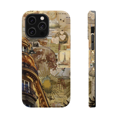 Parisian Dream Collage MagSafe iPhone Case – Dual - Layer Protection with Vintage French Aesthetic - BOGO Cases