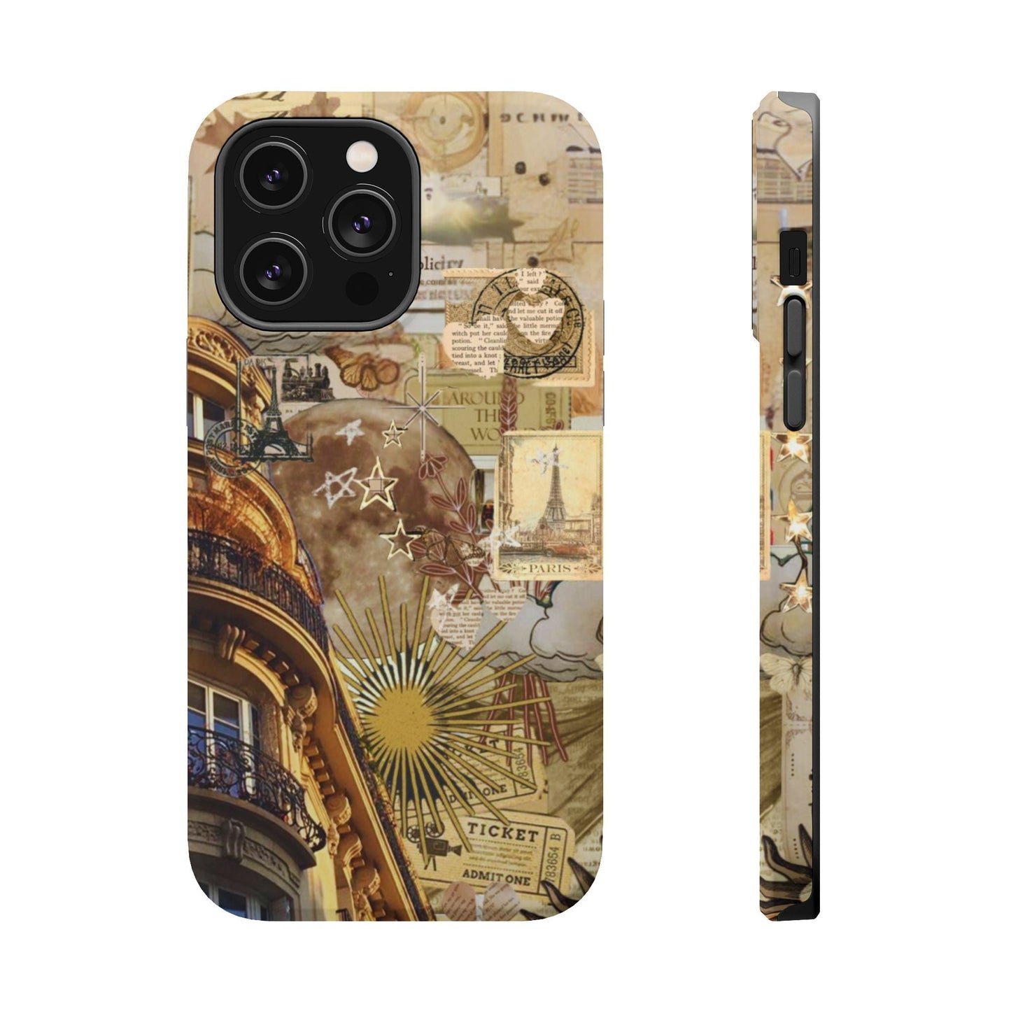 Parisian Dream Collage MagSafe iPhone Case – Dual - Layer Protection with Vintage French Aesthetic - BOGO Cases