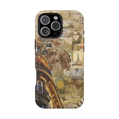 Parisian Dream Collage MagSafe iPhone Case – Dual - Layer Protection with Vintage French Aesthetic - BOGO Cases