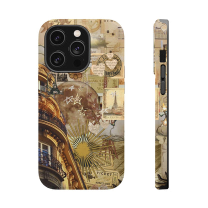 Parisian Dream Collage MagSafe iPhone Case – Dual - Layer Protection with Vintage French Aesthetic - BOGO Cases