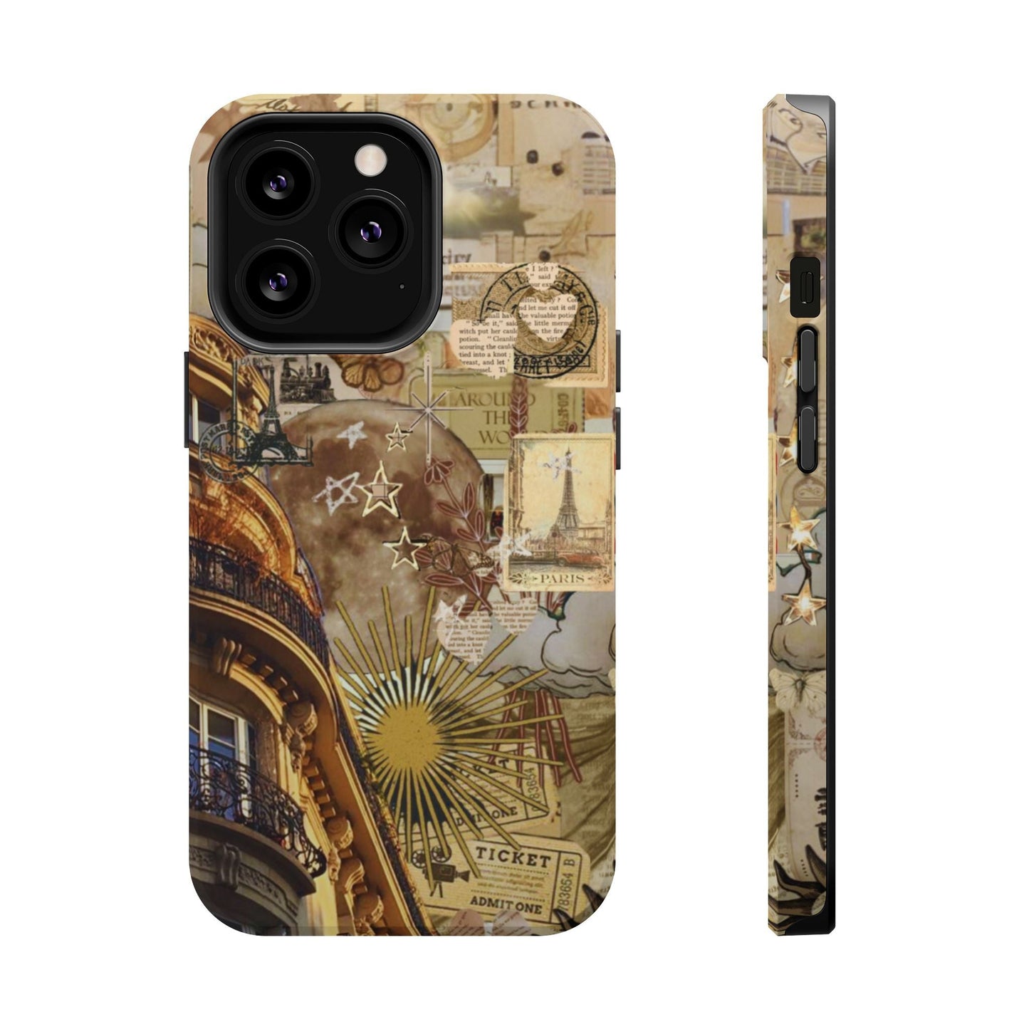 Parisian Dream Collage MagSafe iPhone Case – Dual - Layer Protection with Vintage French Aesthetic - BOGO Cases