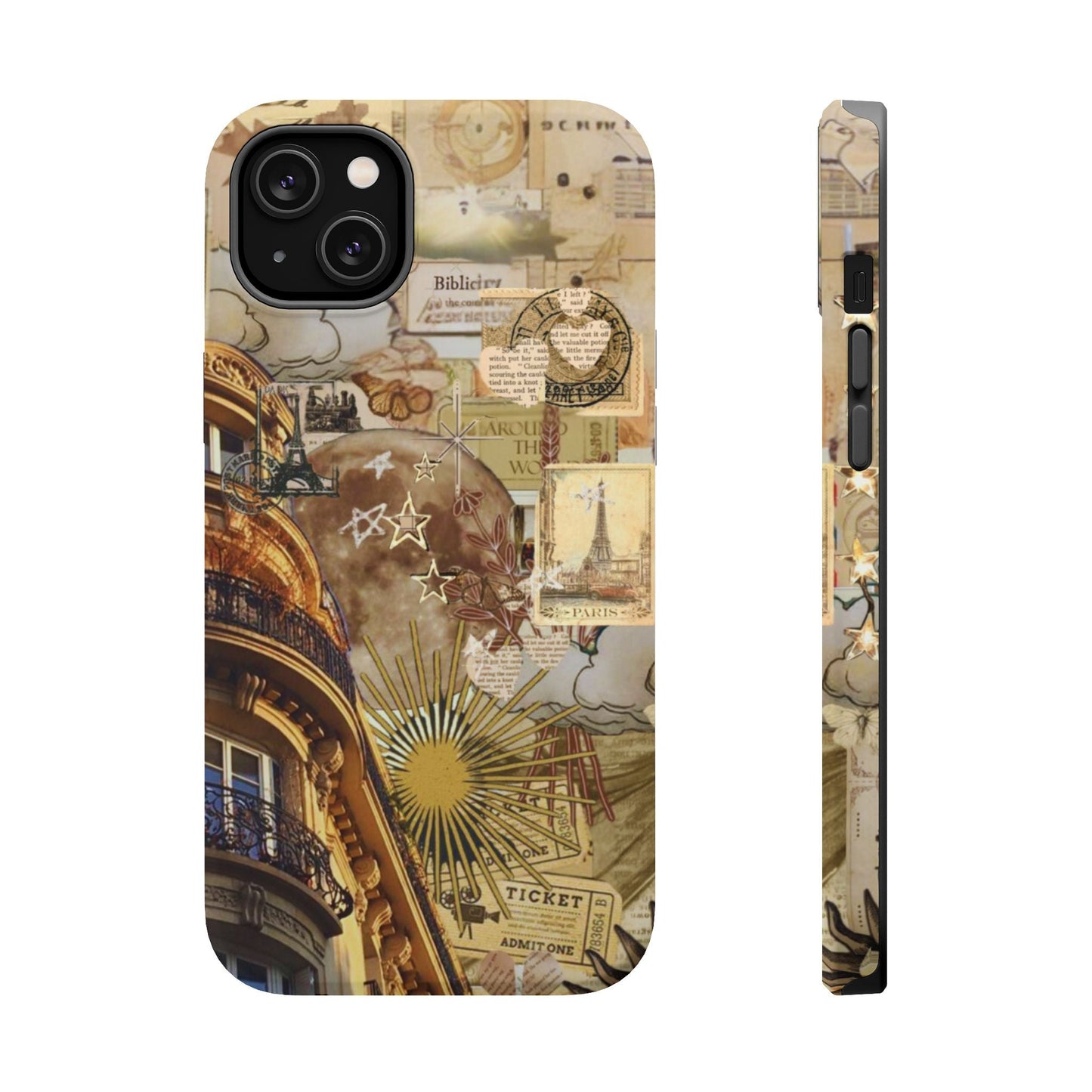 Parisian Dream Collage MagSafe iPhone Case – Dual - Layer Protection with Vintage French Aesthetic - BOGO Cases