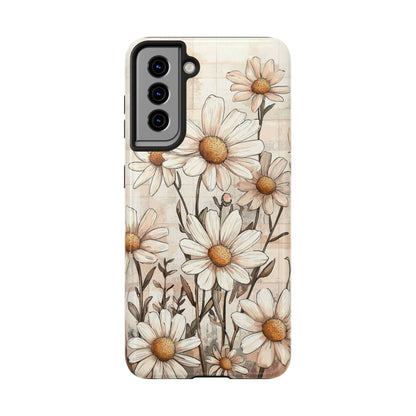 Pastel Daisy Samsung Galaxy Case - Elegant Floral Protective Cover - BOGO Cases