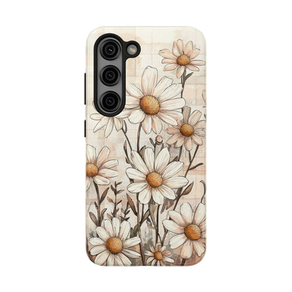 Pastel Daisy Samsung Galaxy Case - Elegant Floral Protective Cover - BOGO Cases