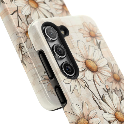 Pastel Daisy Samsung Galaxy Case - Elegant Floral Protective Cover - BOGO Cases