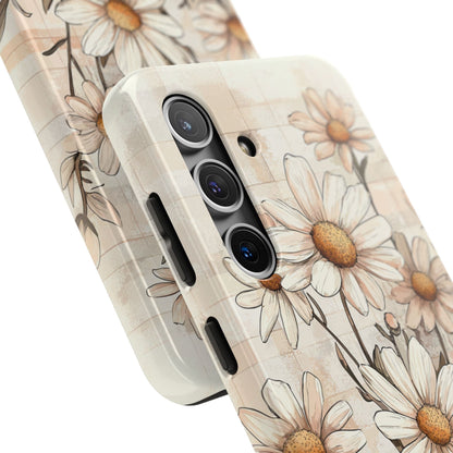 Pastel Daisy Samsung Galaxy Case - Elegant Floral Protective Cover - BOGO Cases