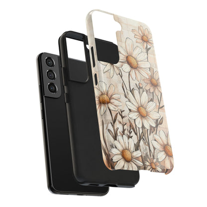 Pastel Daisy Samsung Galaxy Case - Elegant Floral Protective Cover - BOGO Cases