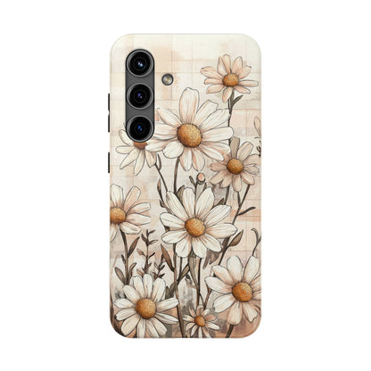 Pastel Daisy Samsung Galaxy Case - Elegant Floral Protective Cover - BOGO Cases