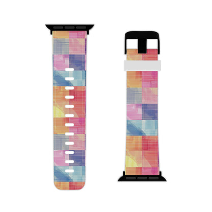 Pastel Panache Watercolor Plaid Apple Watch Band - BOGO Cases