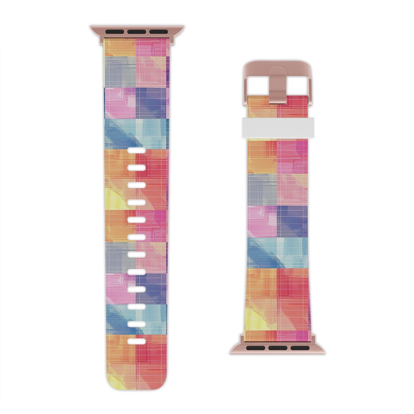 Pastel Panache Watercolor Plaid Apple Watch Band - BOGO Cases