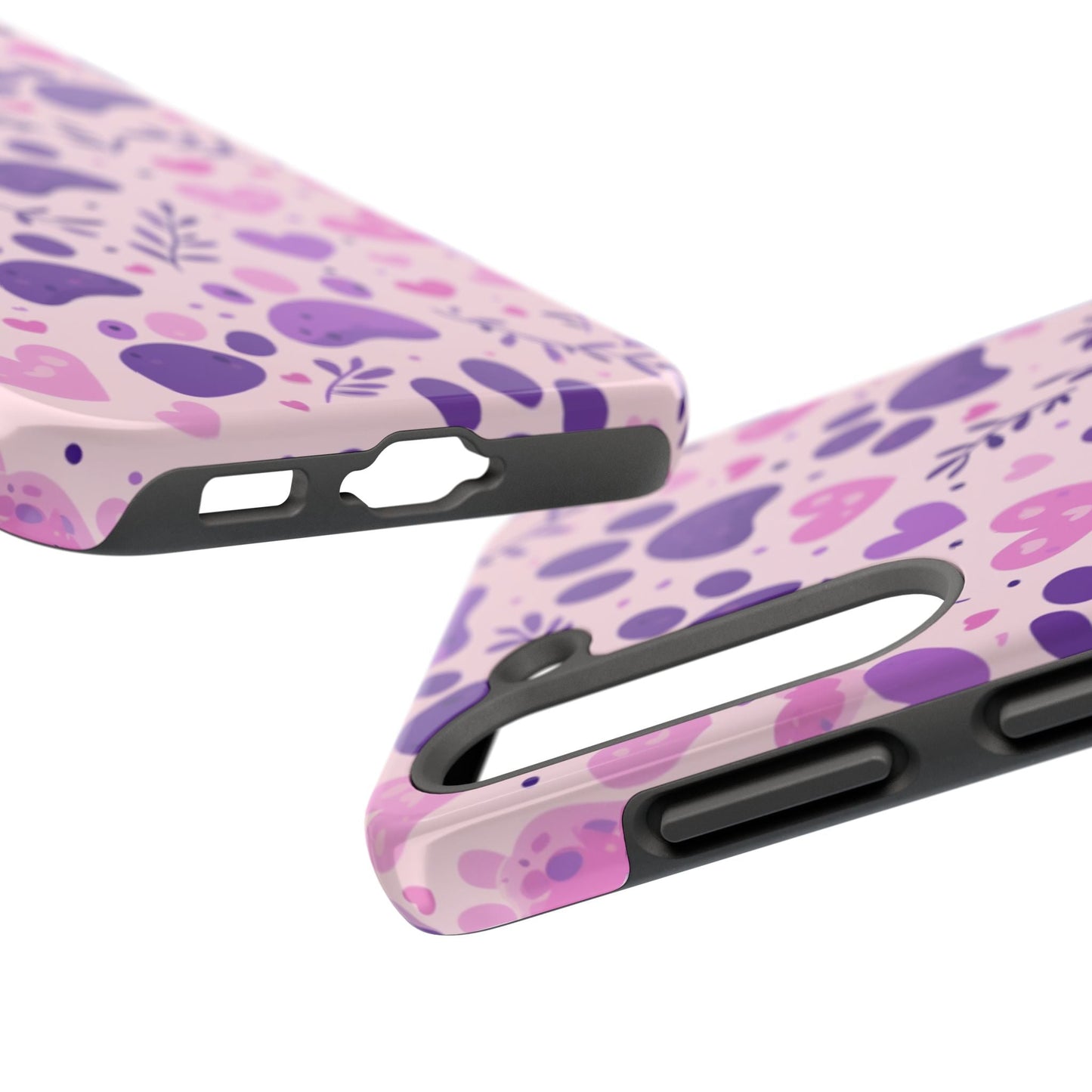 Pastel Paw Print Samsung Galaxy Case - Cute Pet - Themed Floral Protective Cover - BOGO Cases