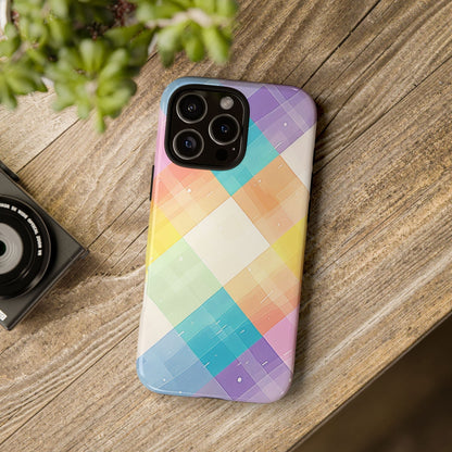 Pastel Plaid Watercolor iPhone Case - BOGO Cases