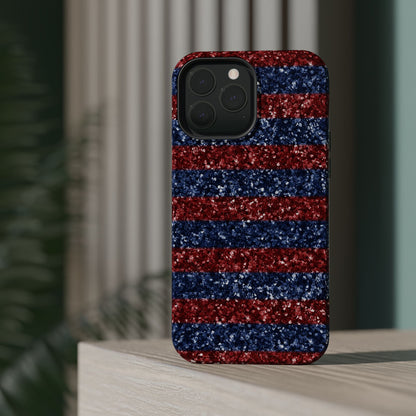 Patriotic Glitter Stripes – MagSafe iPhone Case - BOGO Cases