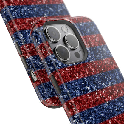 Patriotic Glitter Stripes – MagSafe iPhone Case - BOGO Cases