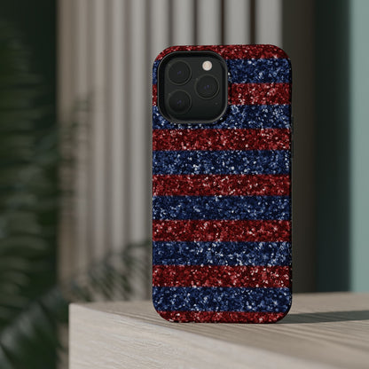 Patriotic Glitter Stripes – MagSafe iPhone Case - BOGO Cases