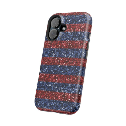 Patriotic Glitter Stripes – MagSafe iPhone Case - BOGO Cases