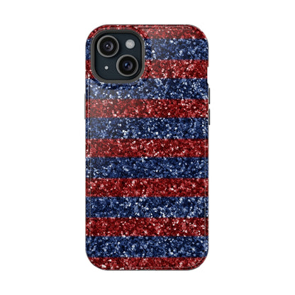 Patriotic Glitter Stripes – MagSafe iPhone Case - BOGO Cases