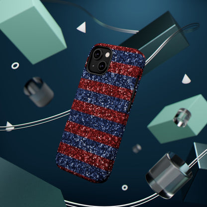 Patriotic Glitter Stripes – MagSafe iPhone Case - BOGO Cases