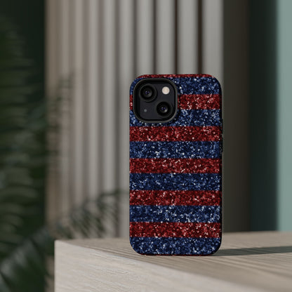 Patriotic Glitter Stripes – MagSafe iPhone Case - BOGO Cases