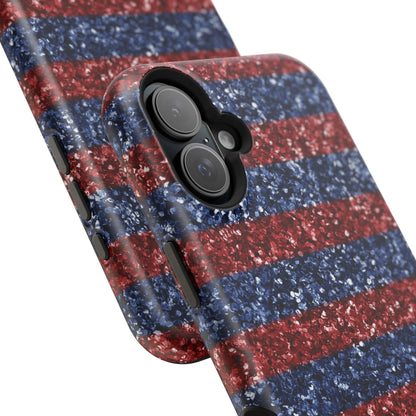 Patriotic Glitter Stripes – MagSafe iPhone Case - BOGO Cases