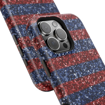 Patriotic Glitter Stripes – MagSafe iPhone Case - BOGO Cases