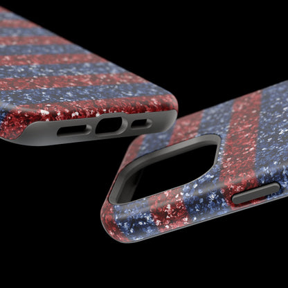 Patriotic Glitter Stripes – MagSafe iPhone Case - BOGO Cases